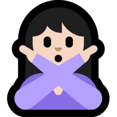 A quoi ressemblent les emoji Personne faisant un geste d’interdiction: peau claire sur Microsoft.