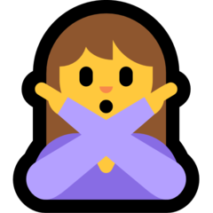 Hur Person gestikulerar NEJ emoji ser ut på Microsoft.