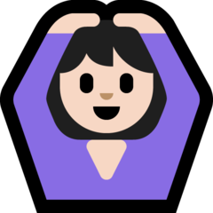 How Person Gesturing OK: Light Skin Tone emoji looks on Microsoft.