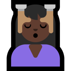 How Person Getting Massage: Dark Skin Tone emoji looks on Microsoft.