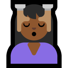 How Person Getting Massage: Medium-Dark Skin Tone emoji looks on Microsoft.