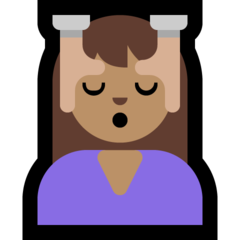 How Person Getting Massage: Medium Skin Tone emoji looks on Microsoft.