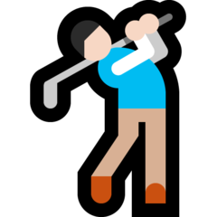 Wie Golfer(in): helle Hautfarbe Emoji auf Microsoft aussieht.