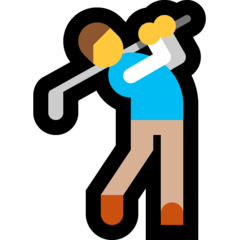 Bagaimana Orang bermain golf emoji terlihat di Microsoft.