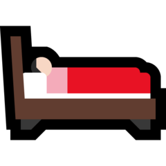 Bagaimana emoji Orang tidur atas katil: ton kulit cerah kelihatan di Microsoft.