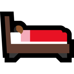 Hoe Persoon in bed: donkergetinte huidskleur emoji eruit ziet op Microsoft.