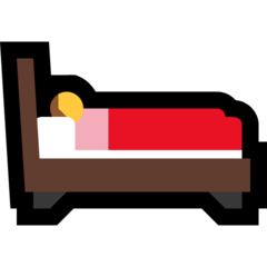 Wie Im Bett liegende Person Emoji auf Microsoft aussieht.