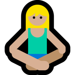 A quoi ressemblent les emoji Personne dans la posture du lotus : peau moyennement claire sur Microsoft.