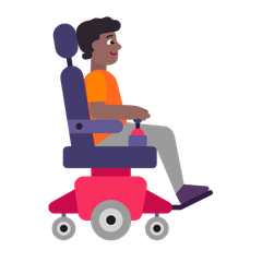 A quoi ressemblent les emoji Personne en fauteuil motorisé vers la droite: Peau mate sur Microsoft.