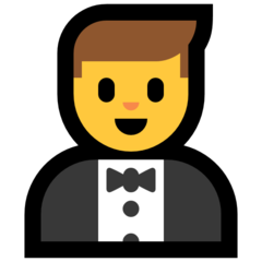 How Person in Tuxedo emoji looks on Microsoft.