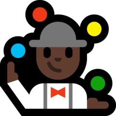 How Person Juggling: Dark Skin Tone emoji looks on Microsoft.