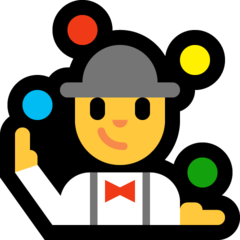 How Person Juggling emoji looks on Microsoft.