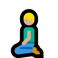 How Person Kneeling: Medium-Light Skin Tone emoji looks on Microsoft.