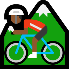 How Person Mountain Biking: Medium-Dark Skin Tone emoji looks on Microsoft.