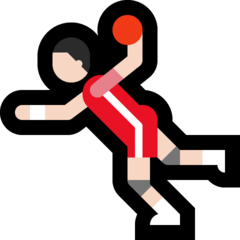 A quoi ressemblent les emoji Personne jouant au handball : peau claire sur Microsoft.