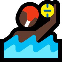 How Person Playing Water Polo: Dark Skin Tone emoji looks on Microsoft.