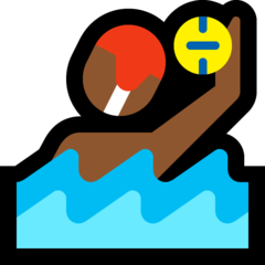 How Person Playing Water Polo: Medium-Dark Skin Tone emoji looks on Microsoft.