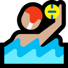 A quoi ressemblent les emoji Personne jouant au water-polo : peau moyennement claire sur Microsoft.