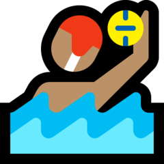 How Person Playing Water Polo: Medium Skin Tone emoji looks on Microsoft.