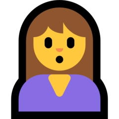 Bagaimana emoji Orang mencebik kelihatan di Microsoft.