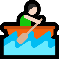 How Person Rowing Boat: Light Skin Tone emoji looks on Microsoft.