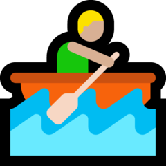 How Person Rowing Boat: Medium-Light Skin Tone emoji looks on Microsoft.