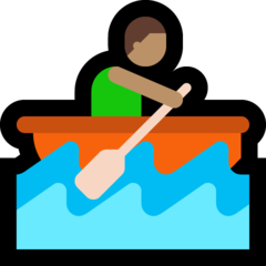 How Person Rowing Boat: Medium Skin Tone emoji looks on Microsoft.