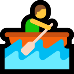 How Person Rowing Boat emoji looks on Microsoft.