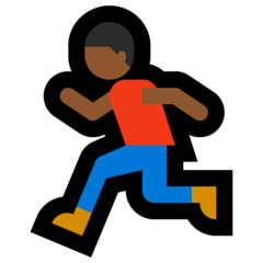 How Person Running: Medium-Dark Skin Tone emoji looks on Microsoft.