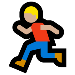 How Person Running: Medium-Light Skin Tone emoji looks on Microsoft.