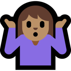 How Person Shrugging: Medium Skin Tone emoji looks on Microsoft.