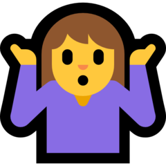 How Person Shrugging emoji looks on Microsoft.