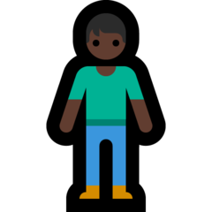 How Person Standing: Dark Skin Tone emoji looks on Microsoft.