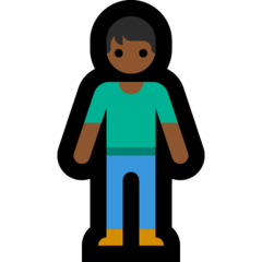 How Person Standing: Medium-Dark Skin Tone emoji looks on Microsoft.