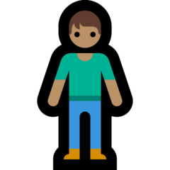 How Person Standing: Medium Skin Tone emoji looks on Microsoft.