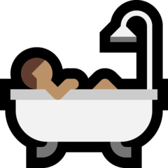 A quoi ressemblent les emoji Personne prenant un bain: peau légèrement mate sur Microsoft.