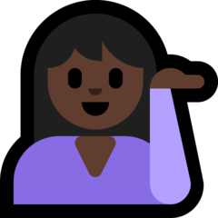 How Person Tipping Hand: Dark Skin Tone emoji looks on Microsoft.