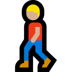 How Person Walking: Medium-Light Skin Tone emoji looks on Microsoft.