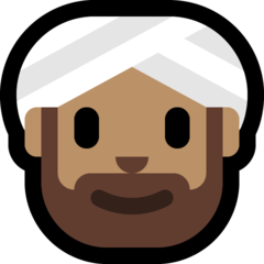 A quoi ressemblent les emoji Personne en turban: peau légèrement mate sur Microsoft.