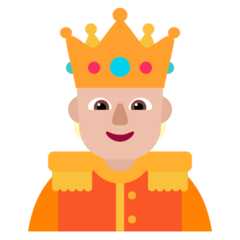 A quoi ressemblent les emoji Personne avec une couronne : peau moyennement claire sur Microsoft.