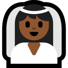 A quoi ressemblent les emoji Personne mariée avec voile: peau mate sur Microsoft.