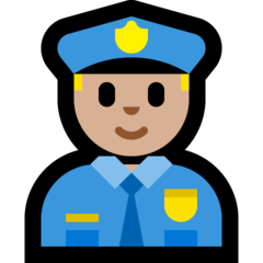 How Police Officer: Medium-Light Skin Tone emoji looks on Microsoft.