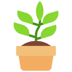 How Potted Plant emoji looks on Microsoft.