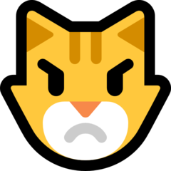 How Pouting Cat emoji looks on Microsoft.