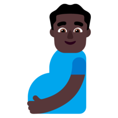 A quoi ressemblent les emoji Homme enceint : peau foncée sur Microsoft.