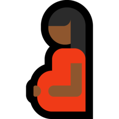 A quoi ressemblent les emoji Femme enceinte : peau mate sur Microsoft.