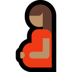 How Pregnant Woman: Medium Skin Tone emoji looks on Microsoft.