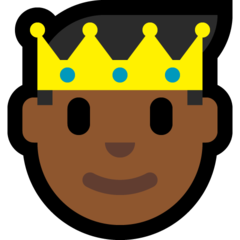 A quoi ressemblent les emoji Prince : peau mate sur Microsoft.