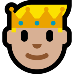 How Prince: Medium-Light Skin Tone emoji looks on Microsoft.