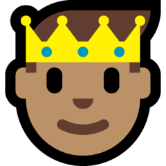 How Prince: Medium Skin Tone emoji looks on Microsoft.